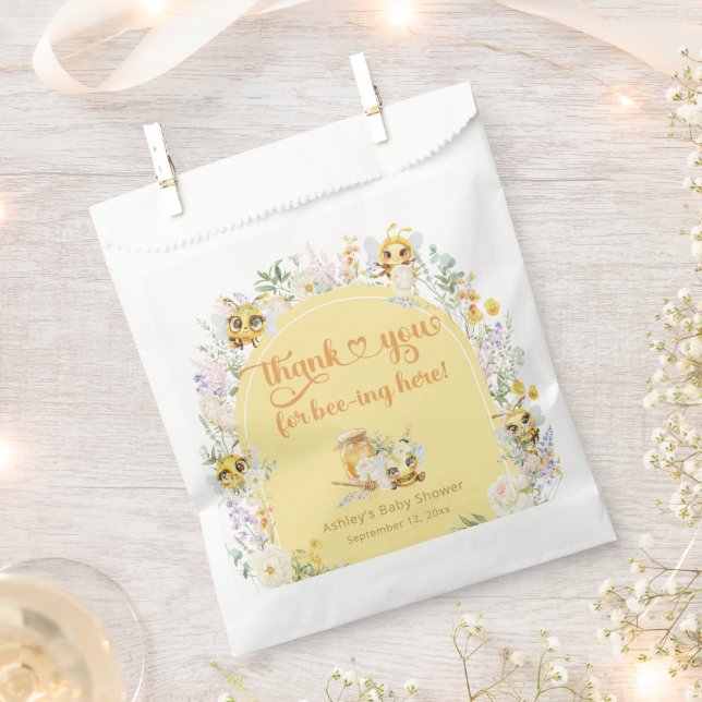 Sweet as can Bee Bumble Bee Baby Shower Thank You Favour Bag (Clipped)