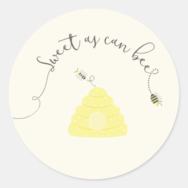 Sweet As Can Bee Classic Round Sticker (Front)