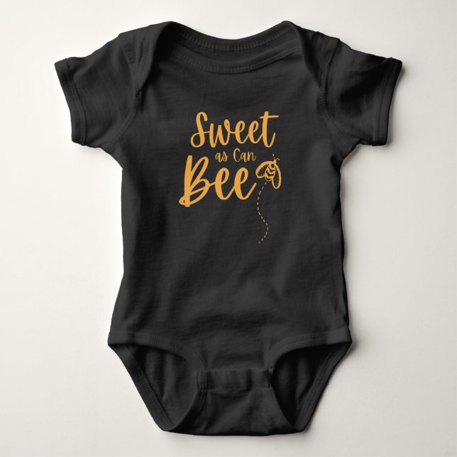 Sweet As Can Bee  cute Honey Bee Baby Gift Baby Bo Bodysuit (Front)