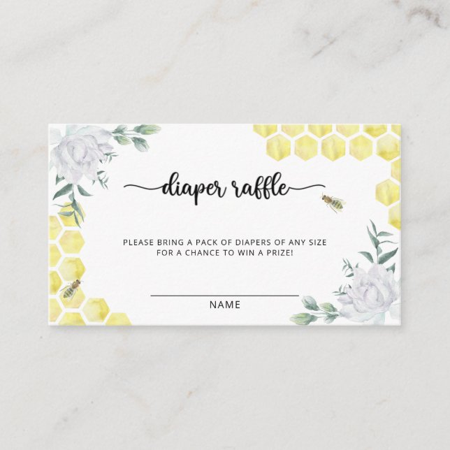 Sweet as can bee diaper raffle ticket  enclosure card (Front)