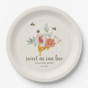 Sweet As Can Bee Floral Honeycomb Baby Shower Favo Paper Plate