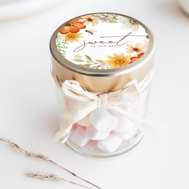 Sweet As Can Bee | Floral Spring Baby Shower Classic Round Sticker (Creator Uploaded)