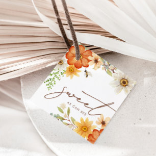 Sweet As Can Bee   Floral Spring Baby Shower Favour Tags