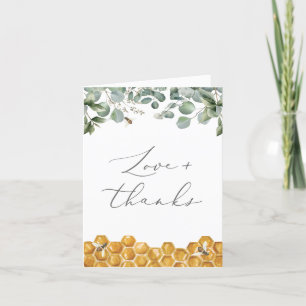 Sweet as Can Bee Greenery Baby Shower Thank You Card