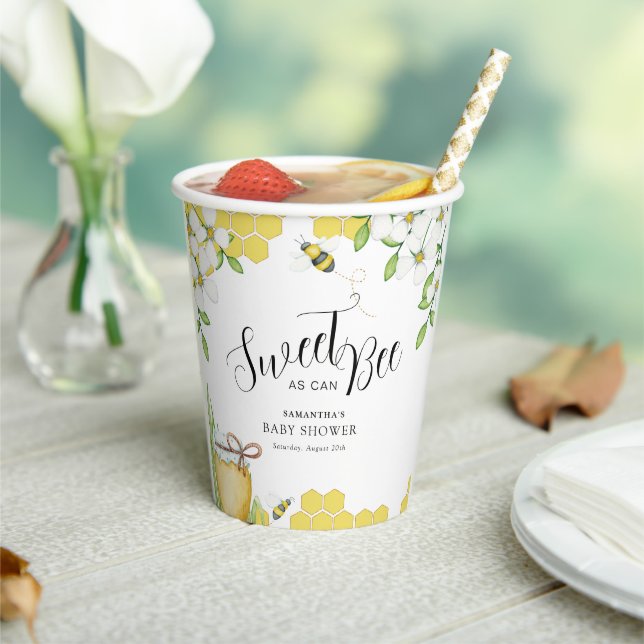Sweet As Can Bee Honey Baby Shower Paper Cups (Insitu)