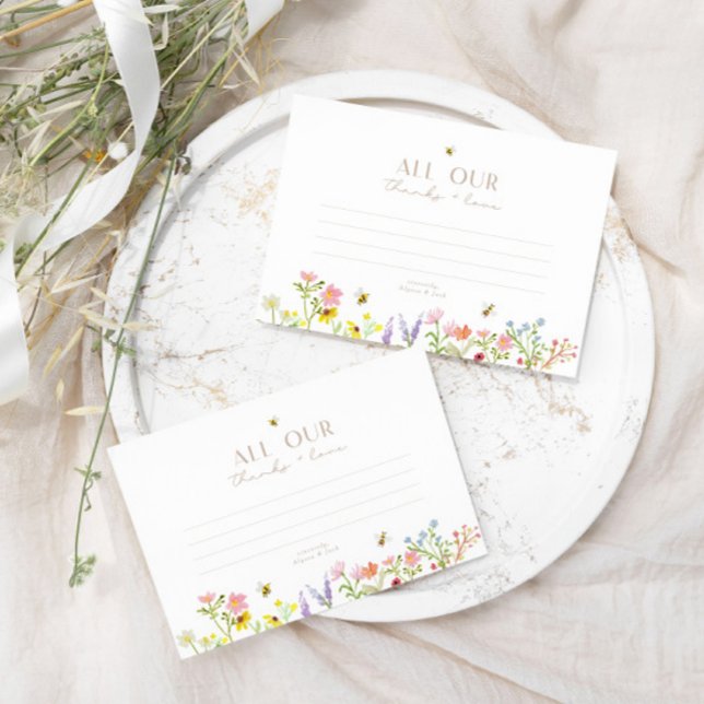 Sweet As Can Bee Modern Minimal Thank You Enclosure Card (Thank your guests with this sweet and simple custom thank you card!)