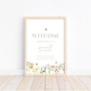 Sweet As Can Bee Modern Minimal Welcome Poster
