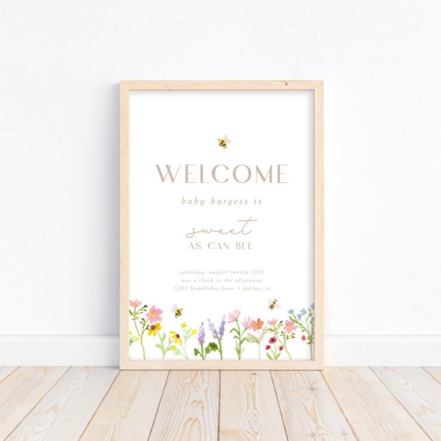 Sweet As Can Bee Modern Minimal Welcome Poster (Available for print and instant digital download!)