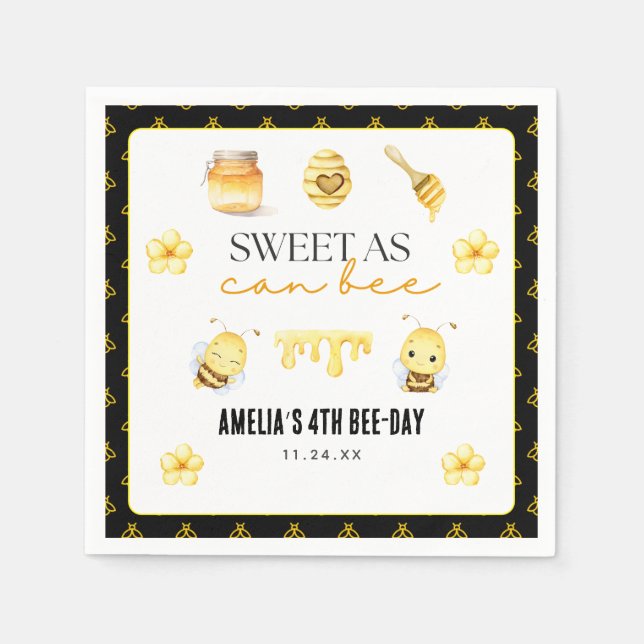Sweet As Can Bee  Napkin (Front)