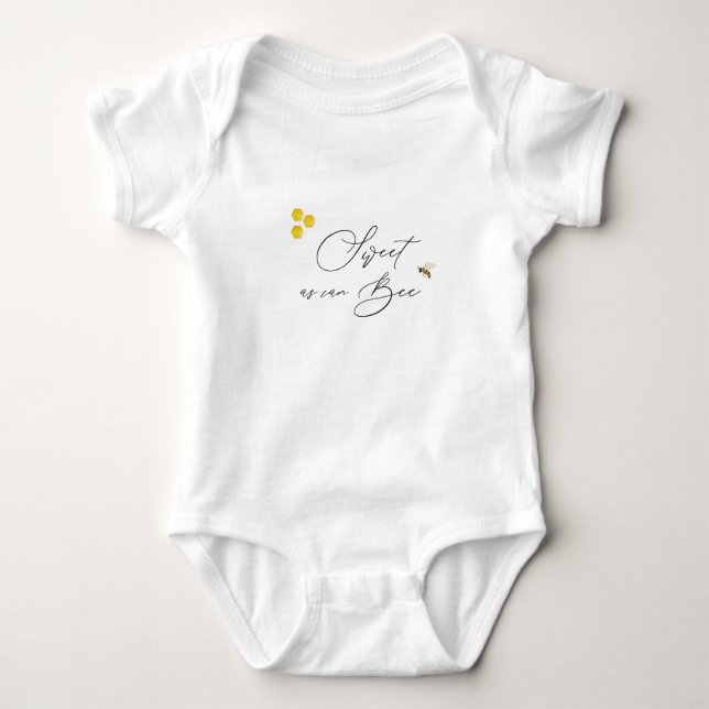 Sweet as Can Bee, Simple Honey Bee Baby Bodysuit (Front)