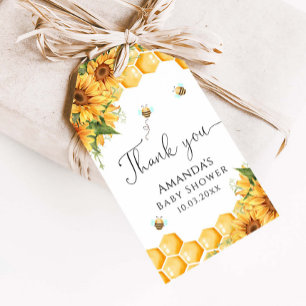 Sweet As Can Bee Sunflowers Baby Shower  Gift Tags