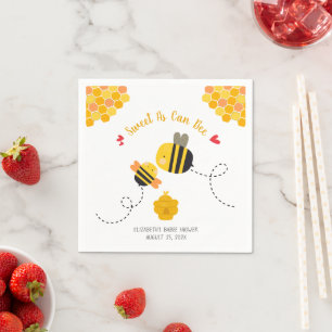 Sweet As Can Bee Themed Cute Kawaii Baby Shower Napkin