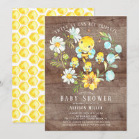 Sweet As Can Bee Triplets Baby Shower Invitation