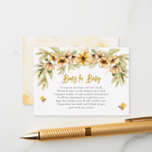 Sweet As Can Bee White Baby Shower Books for Baby Enclosure Card
