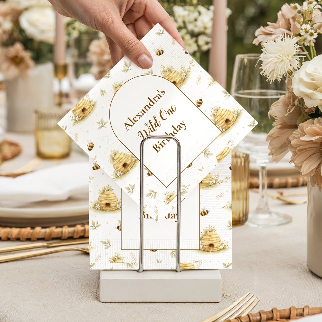 Sweet As Can Bee Wild One Birthday Napkin (Creator Uploaded)