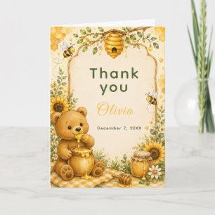 Sweet as Honey Birthday Party Thank You Card