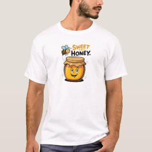 Sweet as Honey Cute Bee Jar Design T-Shirt