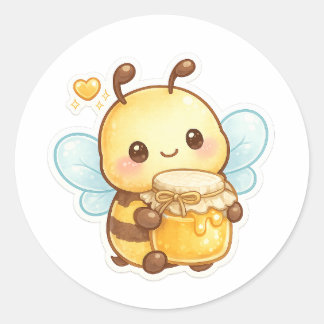 Sweet as Honey | Cute Cartoon Bee Classic Round Sticker