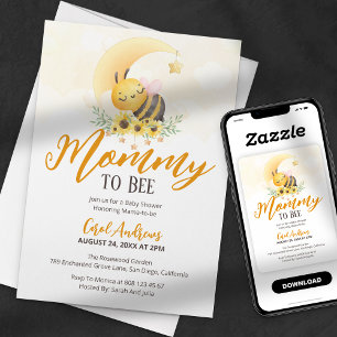 Sweet as Honey Mummy to Bee Baby Shower Invitation