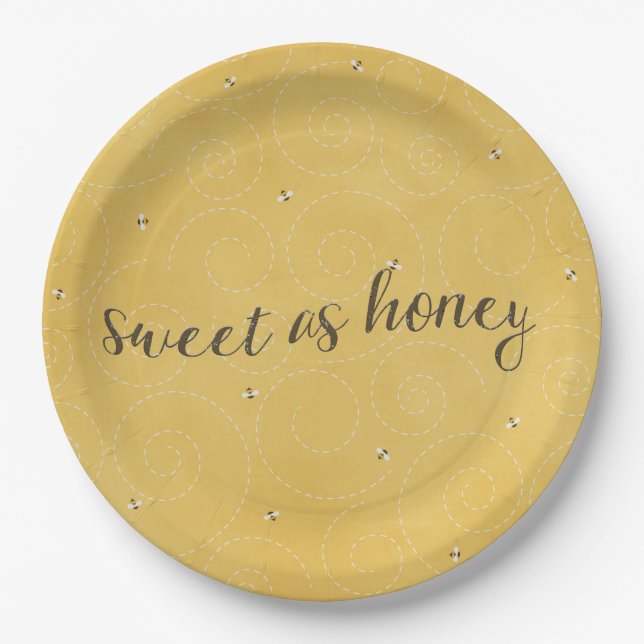 Sweet as Honey Paper Plate (Front)