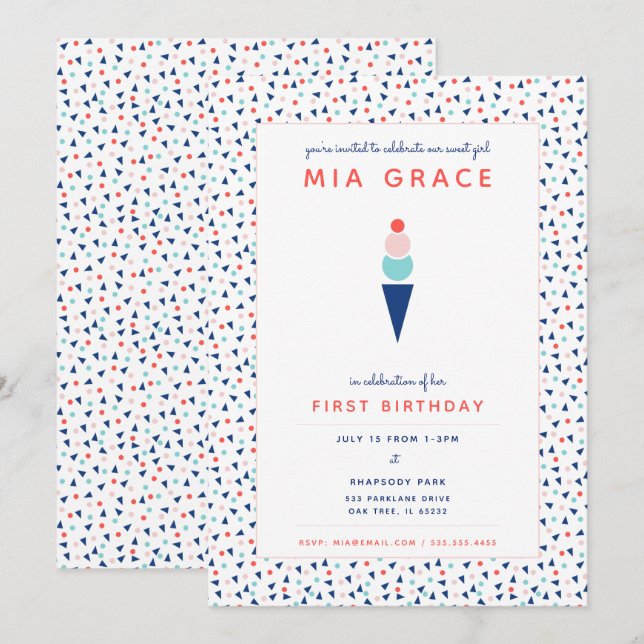 Sweet as Ice Cream Invitation (Front/Back)