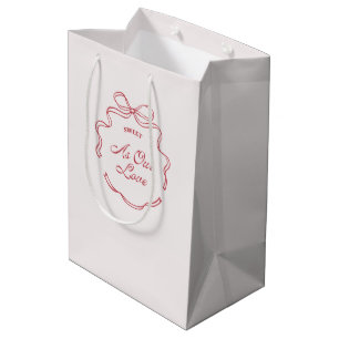 Sweet As Our Love Red And Pink Wedding Vintage Medium Gift Bag