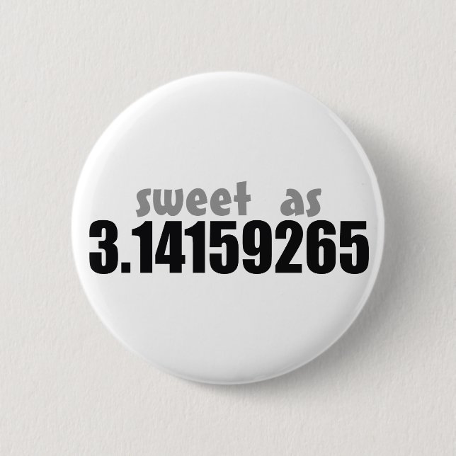 Sweet as Pi 6 Cm Round Badge (Front)