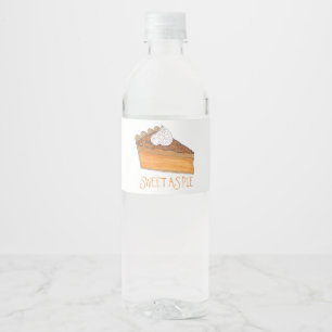 Sweet As Pie Sweet Potato Pie Holiday Dessert Water Bottle Label