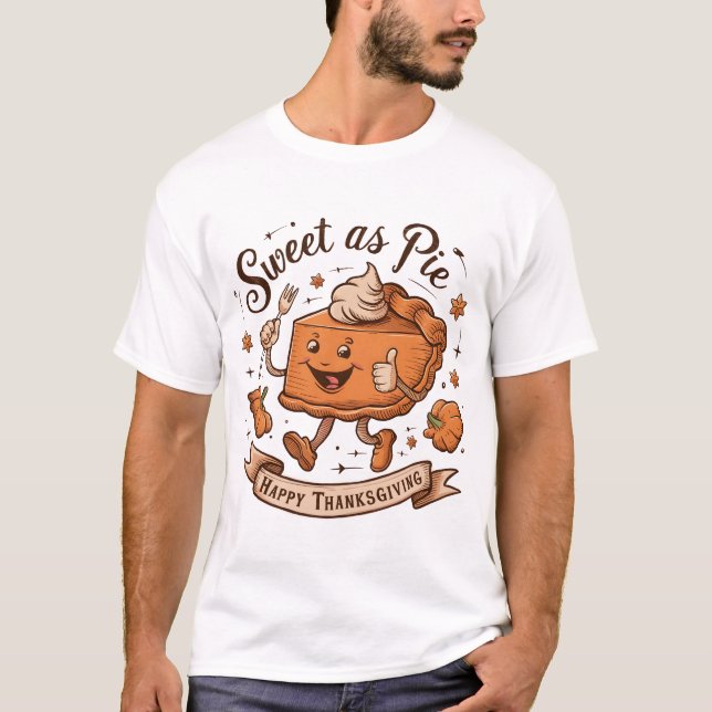 "Sweet as Pie" Tattoo-Style Thanksgiving T-Shirt (Front)