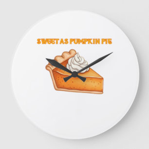 Sweet as Pumpkin Pie � Fall Thanksgiving Dessert D Large Clock