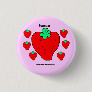 Sweet As Strawberriez pastel pixel art mini button