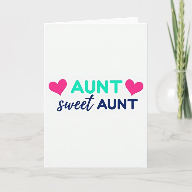 Sweet Aunt Fuchsia Heart Card (Front)
