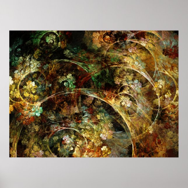 Sweet Autumn Abstract Fractal Art Poster (Front)