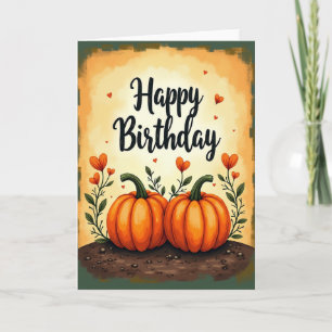 Sweet Autumn Birthday Gourd Card