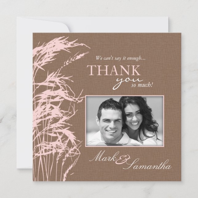 Sweet Autumn Bride Square Thank You Card (Front)