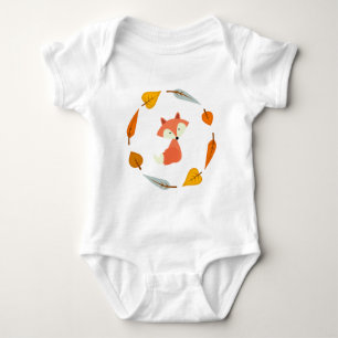 Sweet Autumn Leaves Fox Baby Bodysuit