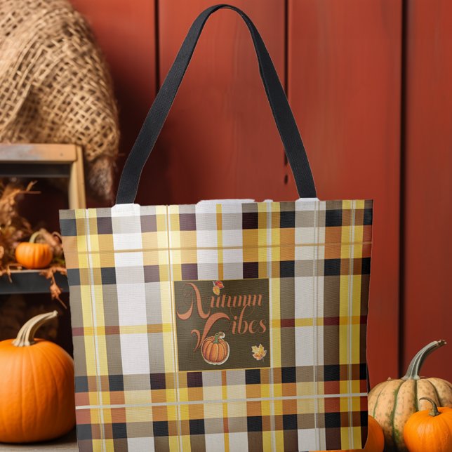 Sweet Autumn Vibes Trendy Thanksgiving  Tote Bag (Chic and Stylish Autumn Vibes Tote)