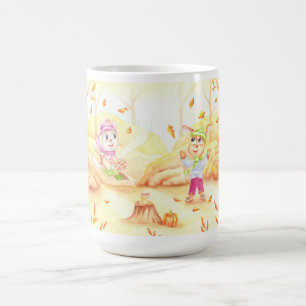 Sweet autumn walk in the forest coffee mug