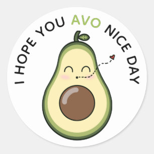 Sweet Avocado Kiss Classic Round Sticker