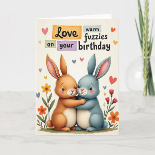 Sweet Azure Bunny Birthday Card
