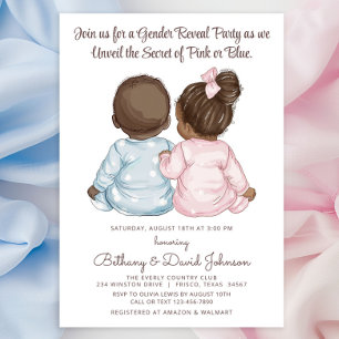 Sweet Babies Pyjamas Gender Reveal Party Invitation