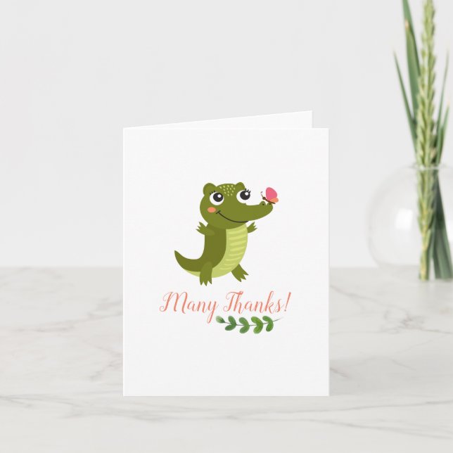 Sweet Baby Alligator Gift Note Thank You Card (Front)
