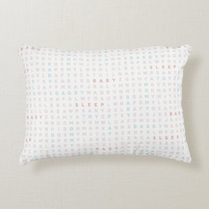 Sweet Baby Alphabet ABCs Pastel Colours Pink Decorative Cushion