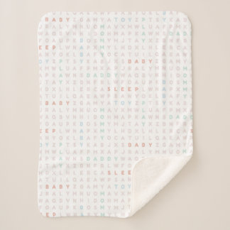 Sweet Baby Alphabet ABCs Pastel Colours Pink Sherpa Blanket