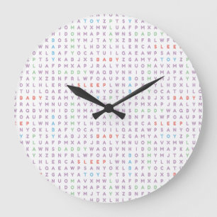 Sweet Baby Alphabet ABCs Rich Warm Colours Large Clock