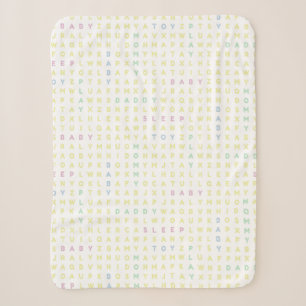 Sweet Baby Alphabet ABCs Traditional Colours Sherpa Blanket