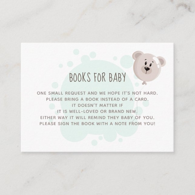 Sweet Baby and Bear Balloon Books for Baby Business Card (Front)