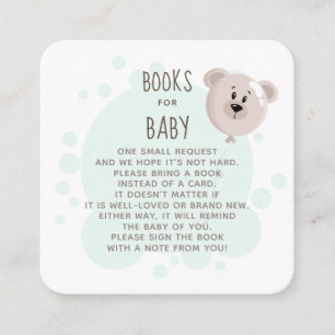 Sweet Baby and Bear Balloon Books For Baby Square Business Card