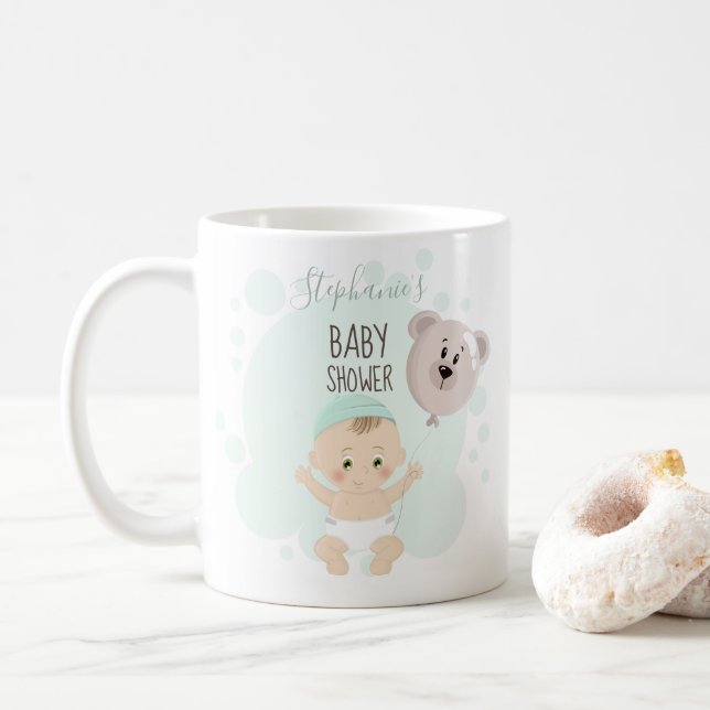 Sweet Baby and Bear Balloon Coffee Mug (With Donut)