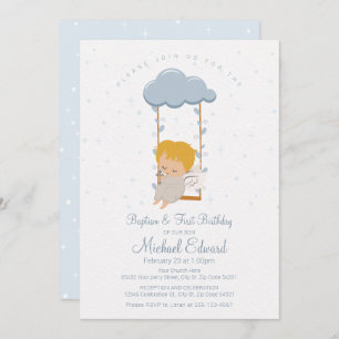 Sweet Baby Angel, First Birthday and Baptism Invitation